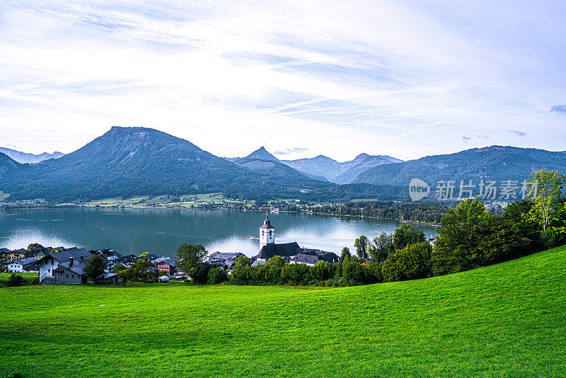 圣沃尔夫冈和小镇圣沃尔夫冈im Salzkammergut，上奥地利，奥地利，欧洲